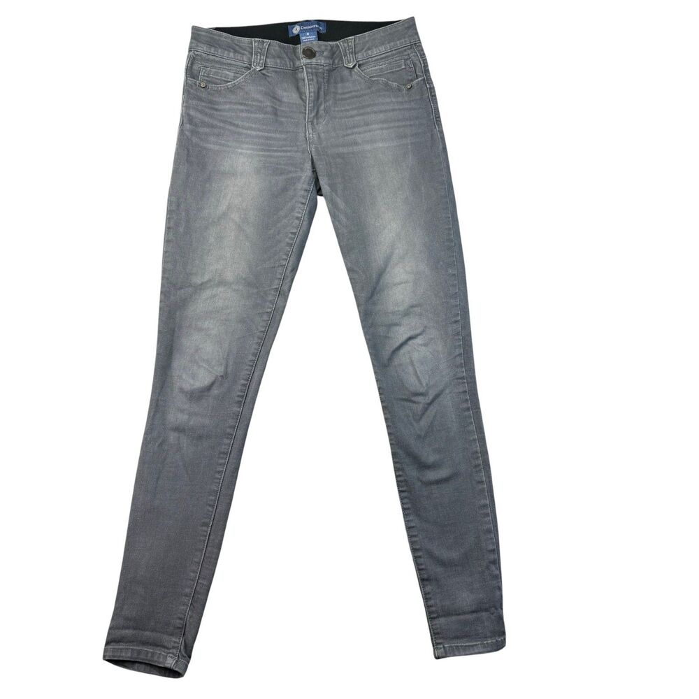 Democracy Pants Women's 8 Gray Ab Solution Stretch High Rise Denim Jeggings Moto